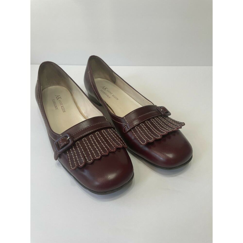 AK Anne Klein Flexology Burgundy Brown Loafers Womens Size 7.5